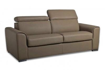 ITALIAN SPIRIT Canap&eacute; convertible express IMOLA matelas 18cm couchage 140 cm polyur&eacute;thane taupe