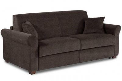 ITALIAN SPIRIT Canap&eacute; convertible ROMANTICO en microfibre marron express couchage 120* 197*16cm