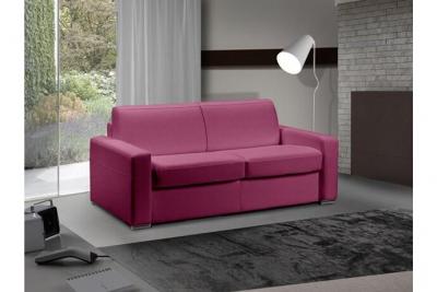 ITALIAN SPIRIT Canap&eacute; lit 2-3 places master convertible express 120 cm tweed cross rose matelas 18 cm inclus