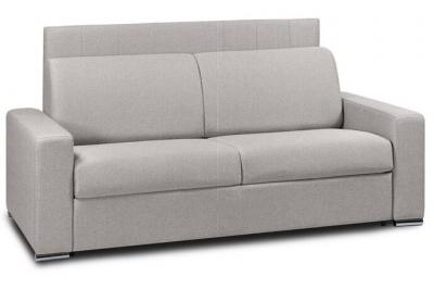 ITALIAN SPIRIT Canap&eacute; lit 2- CanapExpress lattes 120cm matelas m&eacute;mory 22cm t&ecirc;te de lit int&eacute;gr&eacute;e velours marron