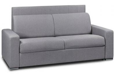 ITALIAN SPIRIT Canap&eacute; lit 2- express lattes 120cm matelas m&eacute;mory 22cm t&ecirc;te de lit int&eacute;gr&eacute;e velours marron fonc&eacute;