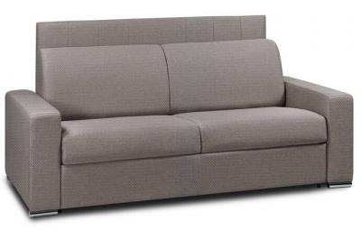 ITALIAN SPIRIT Canap&eacute; lit 2- express lattes 120cm matelas m&eacute;mory 22cm t&ecirc;te de lit int&eacute;gr&eacute;e taupe pierre