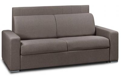 ITALIAN SPIRIT Canap&eacute; lit 2- express lattes 120cm matelas m&eacute;mory 22cm t&ecirc;te de lit int&eacute;gr&eacute;e microfibre marron