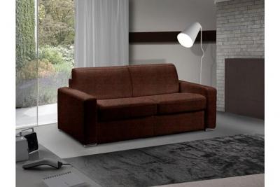 ITALIAN SPIRIT Canap&eacute; lit 3 places master convertible express 140 cm microfibre marron, matelas 18 cm inclus.