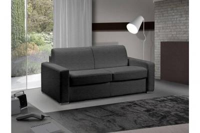 ITALIAN SPIRIT Canap&eacute; lit 3 places MASTER convertible EXPRESS 140 cm Tweed Cross gris graphite MATELAS 18 CM INCLUS
