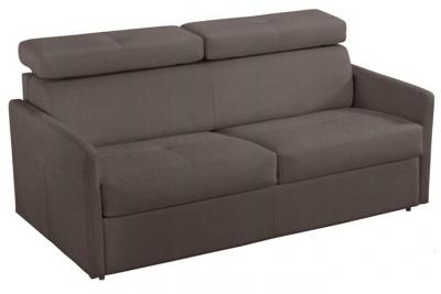 ITALIAN SPIRIT Canap&eacute; lit 3 places paris en microfibre marron couchage 140cm express sommier lattes matelas 16 cm