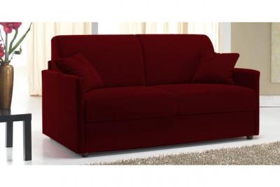 ITALIAN SPIRIT Canap&eacute; lit 3 places sun convertible express 140cm microfibre bordeaux matelas &eacute;paisseur 16cm