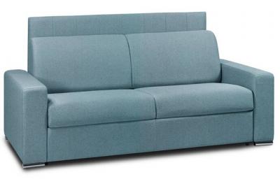 ITALIAN SPIRIT Canape convertible 4 places en simili-cuir bleu 160 x 197 x 87 cm