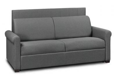 ITALIAN SPIRIT Canap&eacute; lit 4 places express lattes 160cm matelas 16 cm t&ecirc;te de lit int&eacute;gr&eacute;e tweed noir