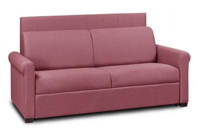 ITALIAN SPIRIT Canap&eacute; lit 4 places express lattes 160cm matelas 16 cm t&ecirc;te de lit int&eacute;gr&eacute;e tweed rouge