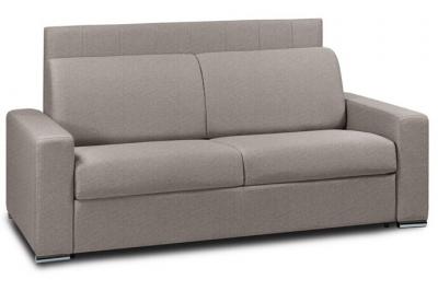 ITALIAN SPIRIT Canap&eacute; lit 4 places express lattes renatonisi 160cm matelas 16 cm t&ecirc;te de lit int&eacute;gr&eacute;e tweed &eacute;cru