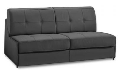 ITALIAN SPIRIT Canap&eacute; lit compact 2-3 places intenso convertible express 120 cm cuir gris graphite matelas 16 cm