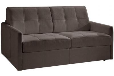 ITALIAN SPIRIT Canap&eacute; lit cube convertible en microfibre marron syst&egrave;me express couchage 140cm matelas 16 cm