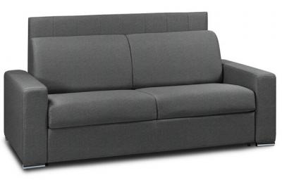 ITALIAN SPIRIT Canap&eacute; lit LEVALLOIS express lattes 120cm matelas 16cm t&ecirc;te de lit int&eacute;gr&eacute;e tweed noir