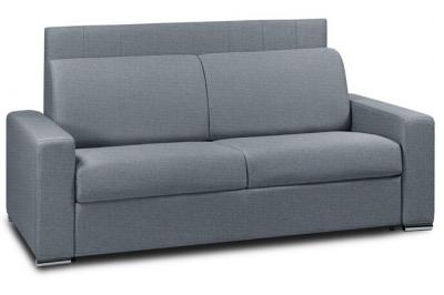 ITALIAN SPIRIT Inside 75 Canap&eacute; lit LEVALLOIS 120cm - T&ecirc;te de lit int&eacute;gr&eacute;e - Tweed bleu