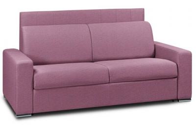 ITALIAN SPIRIT Canap&eacute; lit deauville express lattes 120cm matelas 16cm t&ecirc;te de lit int&eacute;gr&eacute;e tweed rose