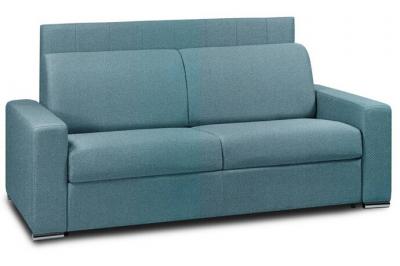 ITALIAN SPIRIT Canap&eacute; lit LEVALLOIS express lattes 120cm matelas 16cm t&ecirc;te de lit int&eacute;gr&eacute;e velours turquoise