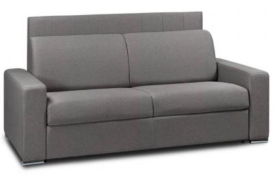 ITALIAN SPIRIT Canap&eacute; lit LEVALLOIS express lattes 120cm matelas 16cm t&ecirc;te de lit int&eacute;gr&eacute;e cuir vachette marron