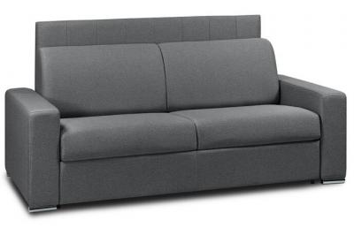 ITALIAN SPIRIT Canap&eacute; lit LEVALLOIS express lattes 120cm matelas 16cm t&ecirc;te de lit int&eacute;gr&eacute;e cuir vachette noir