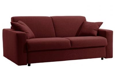 ITALIAN SPIRIT Canap&eacute; lit DREAMER EXPRESS sommier lattes 160cm matelas 16cm microfibre bordeaux