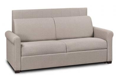 ITALIAN SPIRIT Canap&eacute; lit OPERA EXPRESS LATTES 120cm matelas 16cm t&ecirc;te de lit int&eacute;gr&eacute;e velours beige