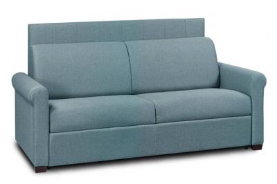 ITALIAN SPIRIT Canap&eacute; lit opera express lattes 120cm matelas 16cm t&ecirc;te de lit int&eacute;gr&eacute;e velours bleu turquoise