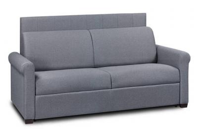 ITALIAN SPIRIT Canap&eacute; lit opera express lattes 120cm matelas 16cm t&ecirc;te de lit int&eacute;gr&eacute;e velours bleu navy