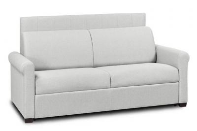 ITALIAN SPIRIT Canap&eacute; lit opera express lattes 120cm matelas 16cm t&ecirc;te de lit int&eacute;gr&eacute;e polyur&eacute;thane blanc cass&eacute;