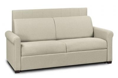 ITALIAN SPIRIT Canap&eacute; lit opera express lattes 120cm matelas 16cm t&ecirc;te de lit int&eacute;gr&eacute;e polyur&eacute;thane &eacute;cru
