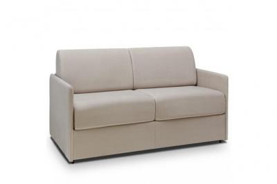 ITALIAN SPIRIT Canap&eacute; lit express COLOSSE couchage 140cm matelas &eacute;paisseur 22cm &agrave; m&eacute;moire de forme velours beige