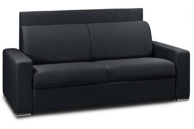ITALIAN SPIRIT Canap&eacute; lit CanapExpress lattes 140cm matelas m&eacute;mory 22cm t&ecirc;te de lit int&eacute;gr&eacute;e polyur&eacute;thane noir
