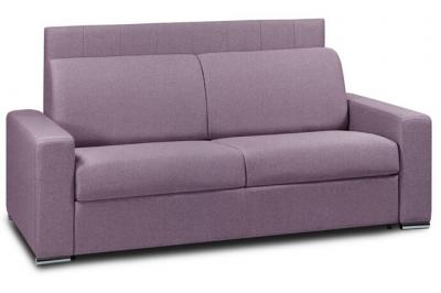 ITALIAN SPIRIT Canap&eacute; lit CanapExpress lattes 160cm matelas m&eacute;mory 22cm t&ecirc;te de lit int&eacute;gr&eacute;e velours lila