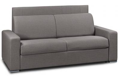 ITALIAN SPIRIT Canap&eacute; lit CanapExpress lattes matelas m&eacute;mory 22cm t&ecirc;te de lit int&eacute;gr&eacute;e tweed marron choco