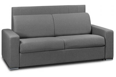 ITALIAN SPIRIT Canap&eacute; lit express lattes matelas m&eacute;mory 22cm t&ecirc;te de lit int&eacute;gr&eacute;e tweed gris graphite