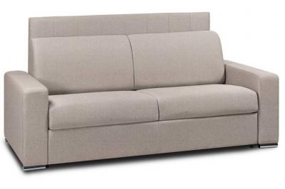 ITALIAN SPIRIT Canap&eacute; lit CanapExpress lattes matelas m&eacute;mory 22cm t&ecirc;te de lit int&eacute;gr&eacute;e velours beige