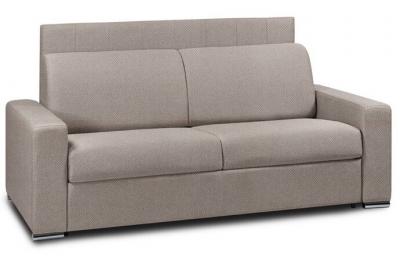 ITALIAN SPIRIT Canap&eacute; lit CanapExpress lattes matelas m&eacute;mory 22cm t&ecirc;te de lit int&eacute;gr&eacute;e velours taupe