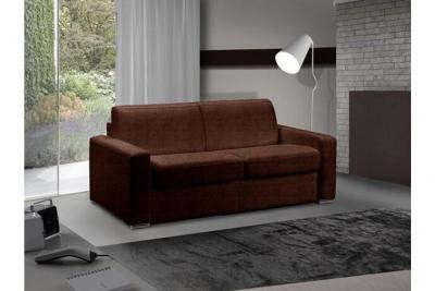 ITALIAN SPIRIT Canap&eacute; MASTER express matelas 18 cm sommier lattes RENATONISI XXL 180 cm microfibre marron