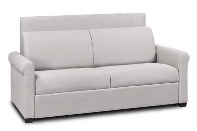 ITALIAN SPIRIT Canap&eacute; opera express lattes 160cm matelas 16 cm t&ecirc;te de lit int&eacute;gr&eacute;e velours gris silver