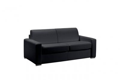 ITALIAN SPIRIT Canap&eacute; express master couchage 140cm matelas 18cm sommier lattes renatonisi polyur&eacute;thane noir