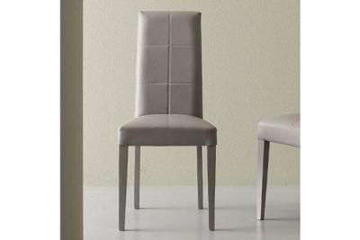 Chaise CLASS en tissu enduit polyur&eacute;thane fa&ccedil;on cuir gris glac&eacute;