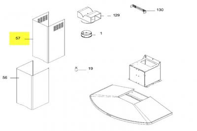 GENERIQUE Cheminee Superieur H.580 Rep 57 Pour Hotte Electrolux - 405502571
