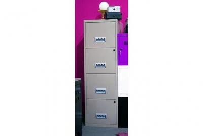 Colonne de rangement - 4 tiroirs - M&eacute;tal - Taupe