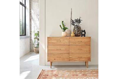 FIFTIES Commode en mindi massif 130 cm