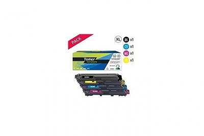 TONER SERVICES Compatible Brother TN241/245 Pack de 4 toners Noir et couleurs XL