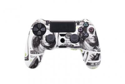 OEM Coque de protection en silicone pour manette PS4/Slim/Pro - Blanc&Noir 
