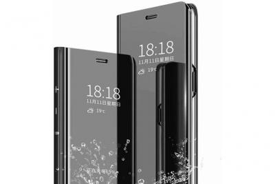 LITTLE BOUTIK Coque Folio Rabat Miroir Noir Pour Samsung Galaxy S21 5G