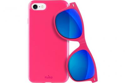 PURO  coque semi rigide avec lunette de soleil - pour iphone 7 - rose