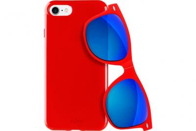 PURO  coque semi rigide avec lunette de soleil - pour iphone 7 - rouge