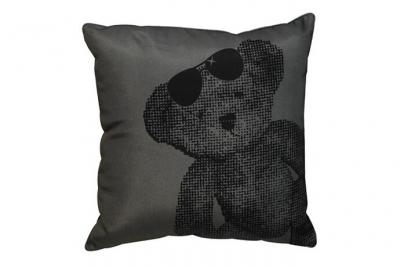 Lulu castagnette coussin polyester,  lulu bear anthracite 40 x 40