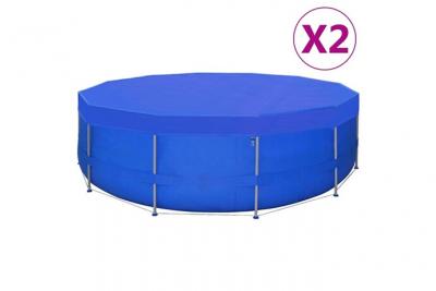 VIDAXL Mercatoxl - Couvertures de piscine 2 pcs pe Ronde 460 cm 90 g/m&sup2;